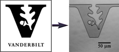 Vanderbilt Logo as microfluidic device